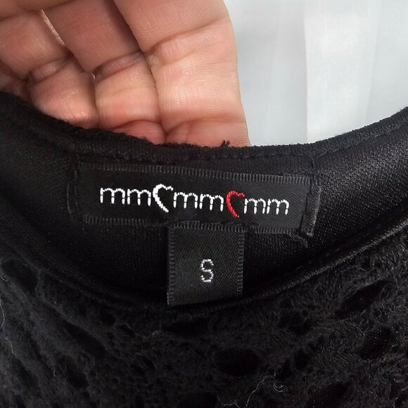 MmMmMm Black Crochet Lace Tunic Tank Boho Goth Fairy S - Picture 8 of 10